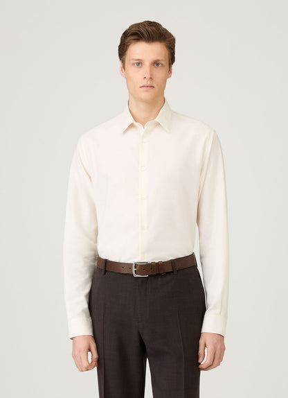 Mens Cotton Cashmere Shirt In Warm White Msht2120 Whig