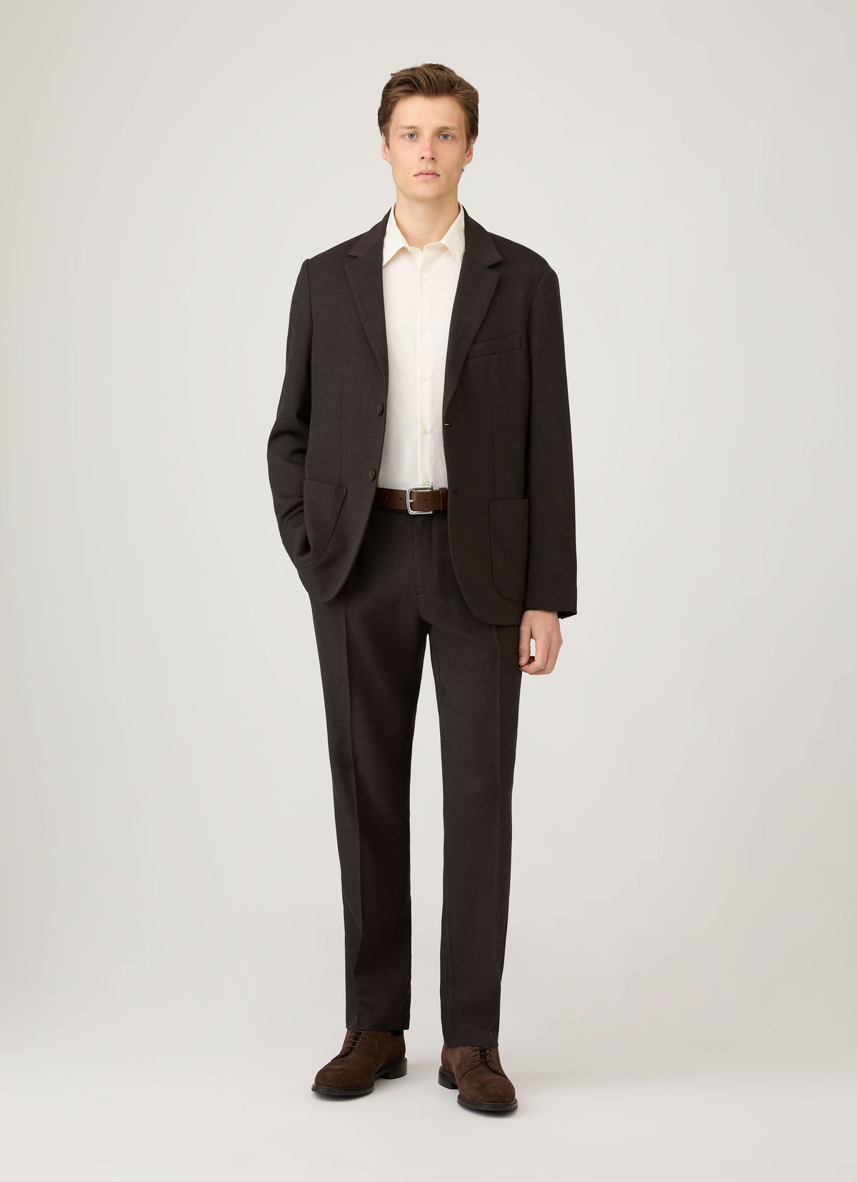 Mens Cotton Cashmere Shirt In Warm White Msht2120 Whig