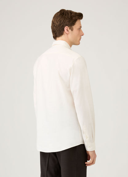Mens Cotton Cashmere Shirt In Warm White Msht2120 Whig