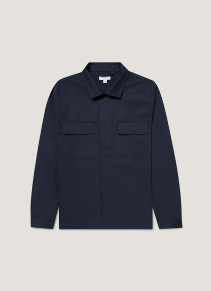 Mens Cotton Cashmere Overshirt In Navy Msht2129 Buaa