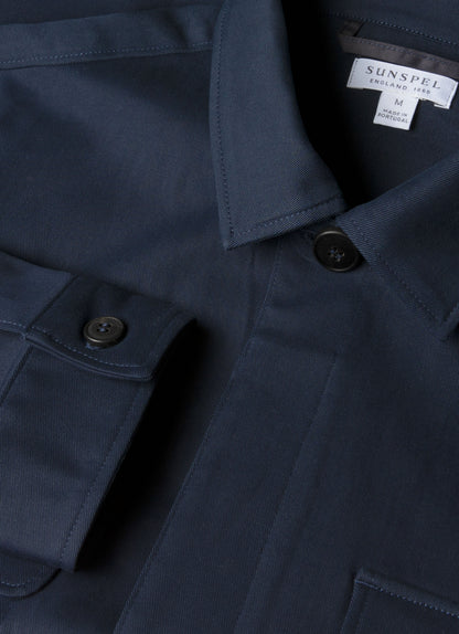 Mens Cotton Cashmere Overshirt In Navy Msht2129 Buaa