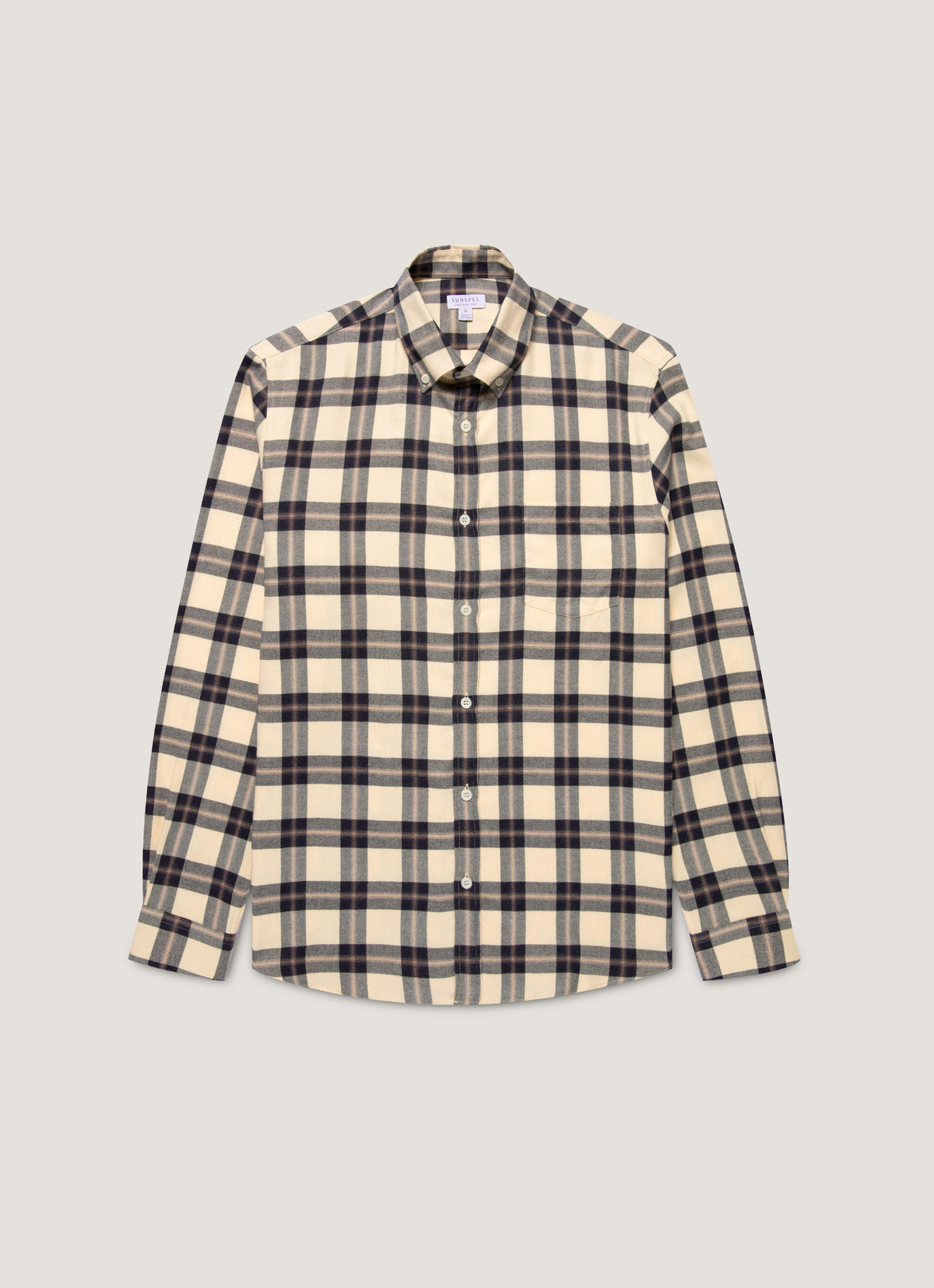 Mens Button Down Flannel Shirt In Truffle Check Msht2131C Whid