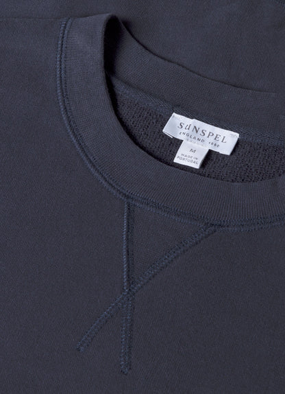 Mens Cotton Loopback Sweatshirt In Navy