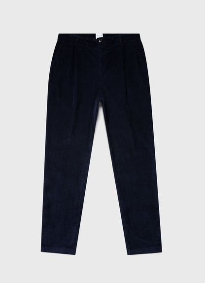 Mens Pleated Corduroy Trouser In Navy Mtrs3041 Buaa