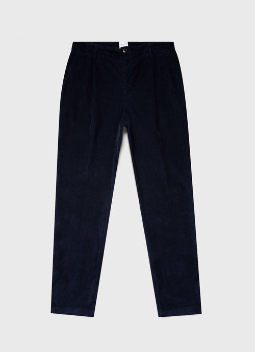 Mens Pleated Corduroy Trouser In Navy Mtrs3041 Buaa