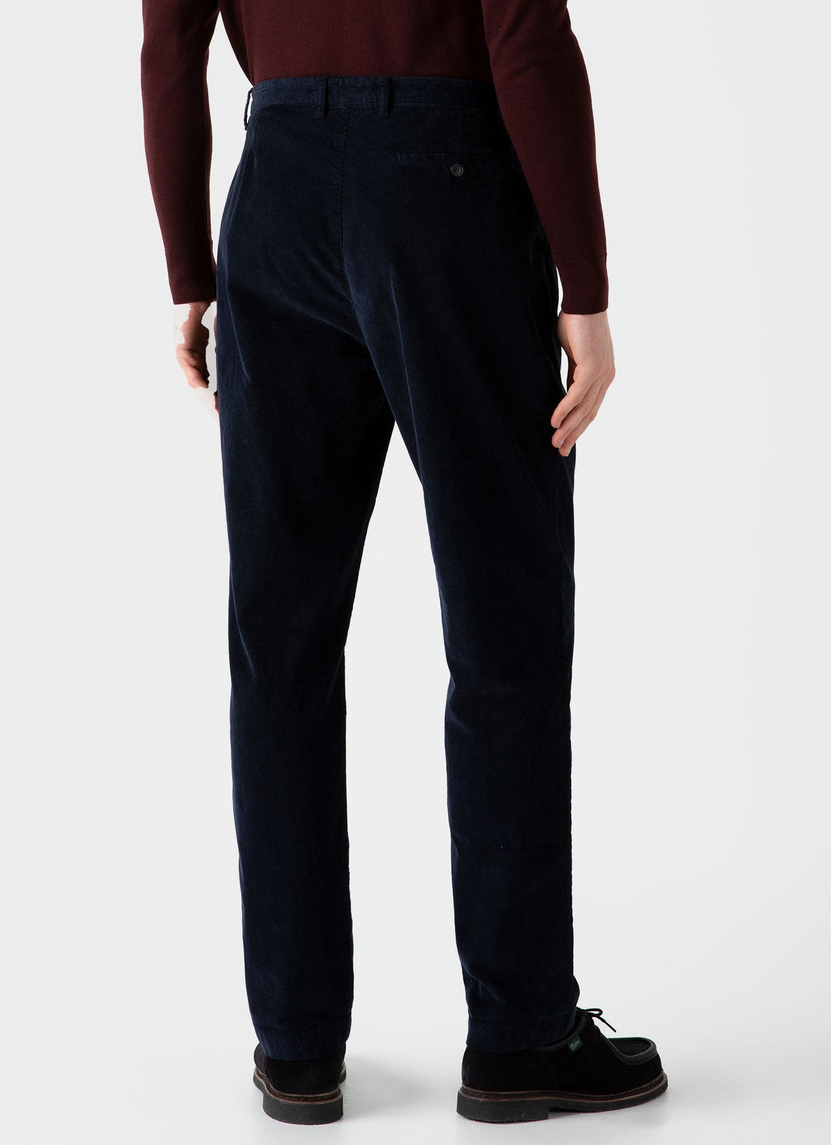 Mens Pleated Corduroy Trouser In Navy Mtrs3041 Buaa