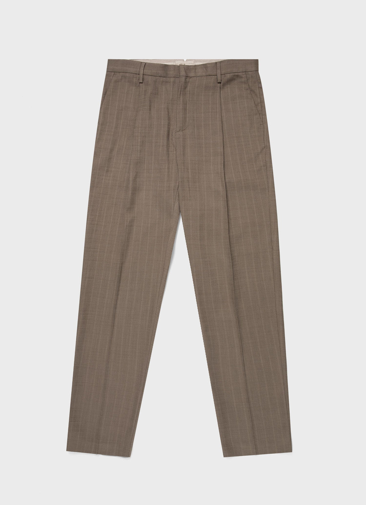 Mens Cotton Raffia Pleat Trouser In Dark Stone Mtrs3107 Whdc