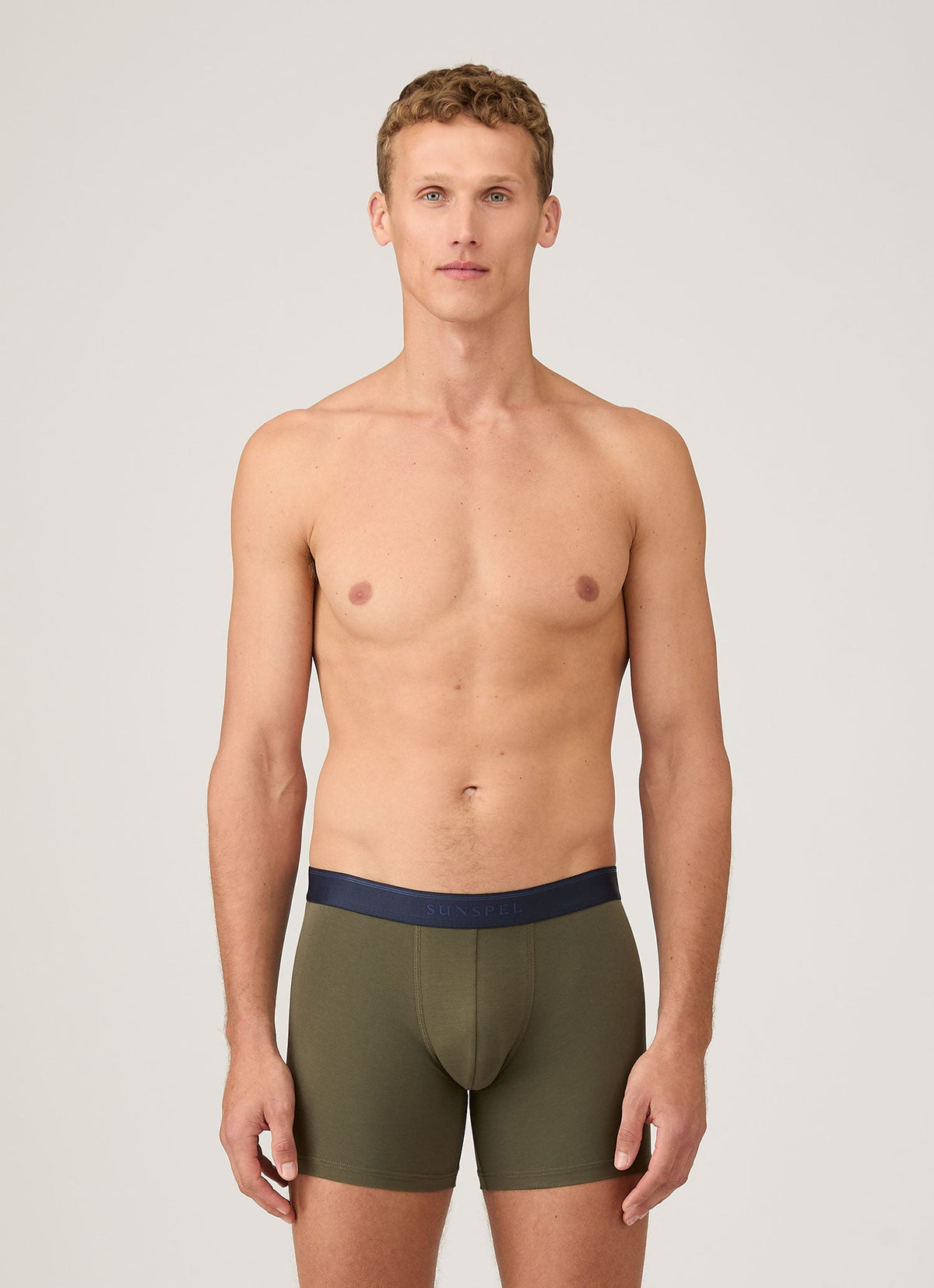 Mens Cotton Stretch Boxer Briefs In Khaki Mtru4614 Gngy