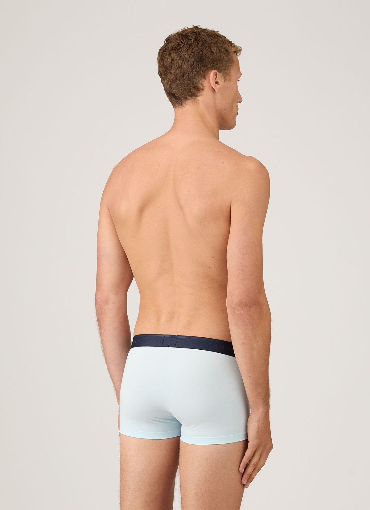 Mens Cotton Stretch Trunks In Light Blue Mtru4615 Bugz