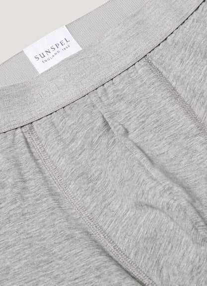 Mens Stretch Cotton Trunks In Grey Melange