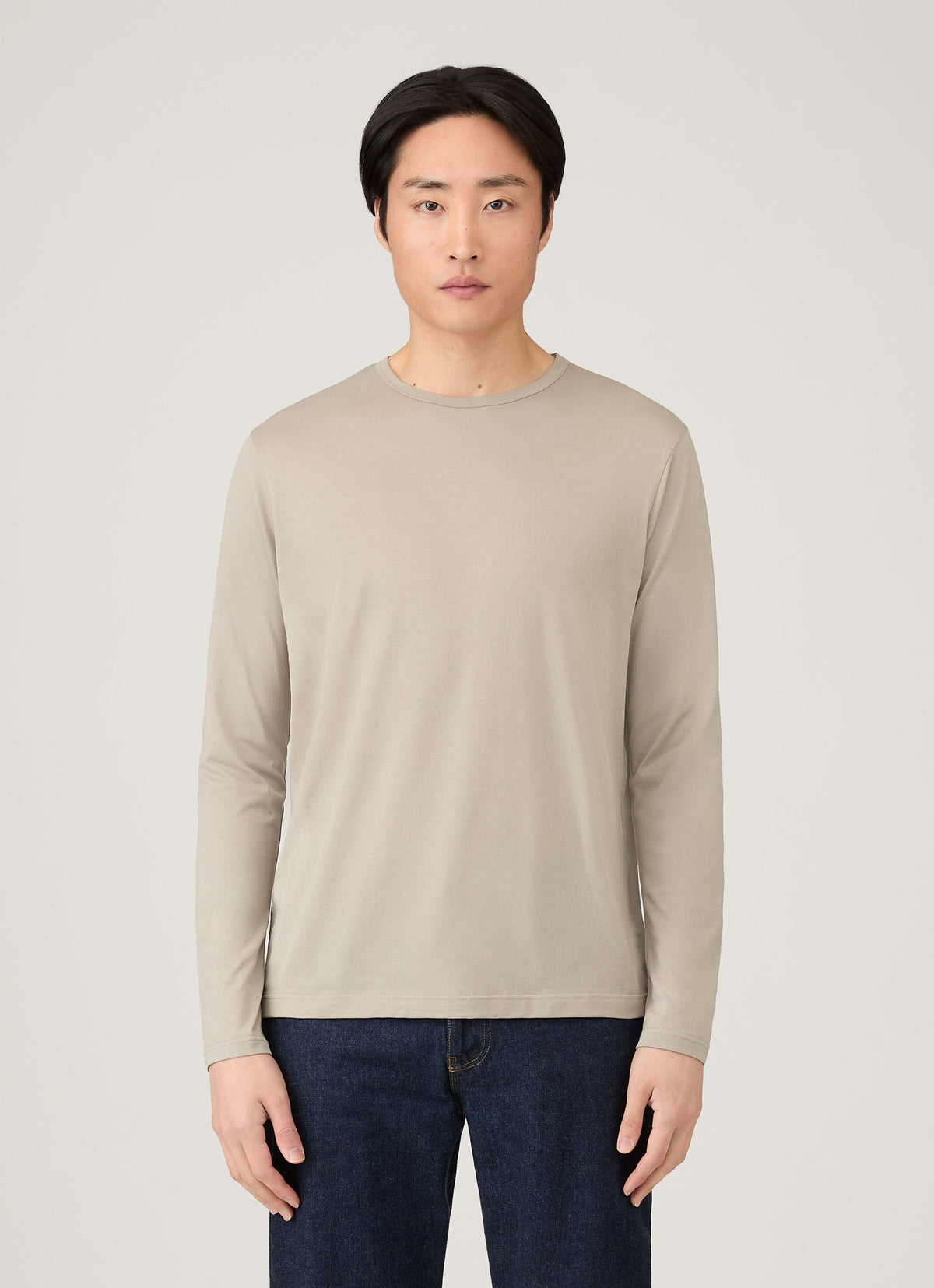 Mens Long Sleeve Classic Tshirt In Fog Mtsh0003 Gyff