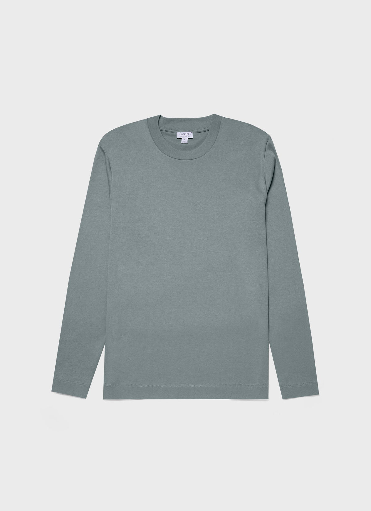 Mens Long Sleeve Heavyweight Tshirt In Smoke Green Mtsh0182 Gnhp