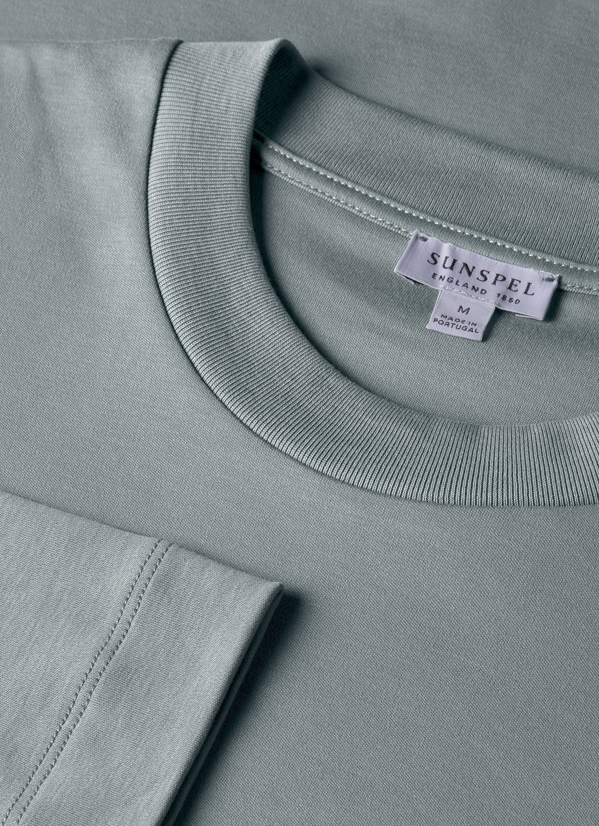 Mens Long Sleeve Heavyweight Tshirt In Smoke Green Mtsh0182 Gnhp