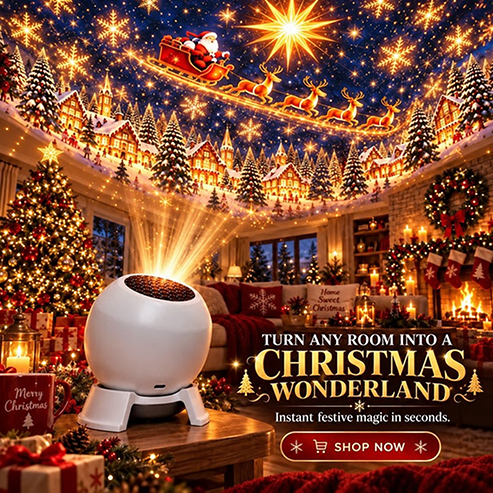 🎅 Christmas Projection Night Light – Create a Magical Holiday Wonderland