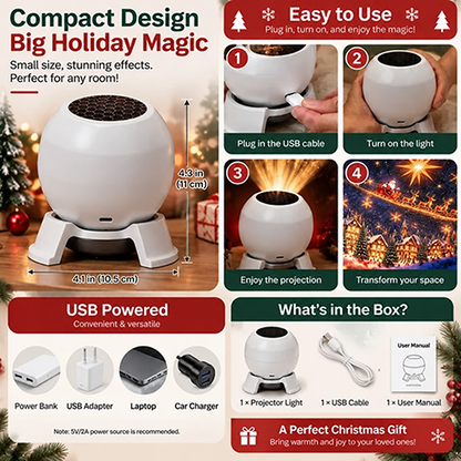 🎅 Christmas Projection Night Light – Create a Magical Holiday Wonderland