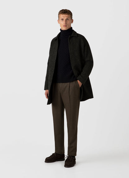 Mens Wm Brown Lambswool Roll Neck In Dark Navy Mouline Wbmjum8268 Bufa