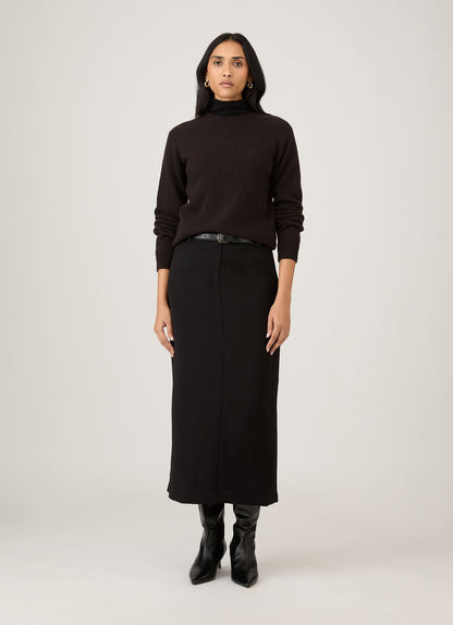 Womens Lambswool Crew Neck Jumper In Truffle Wjum8073 Brgd