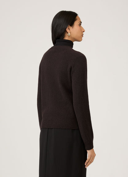 Womens Lambswool Crew Neck Jumper In Truffle Wjum8073 Brgd