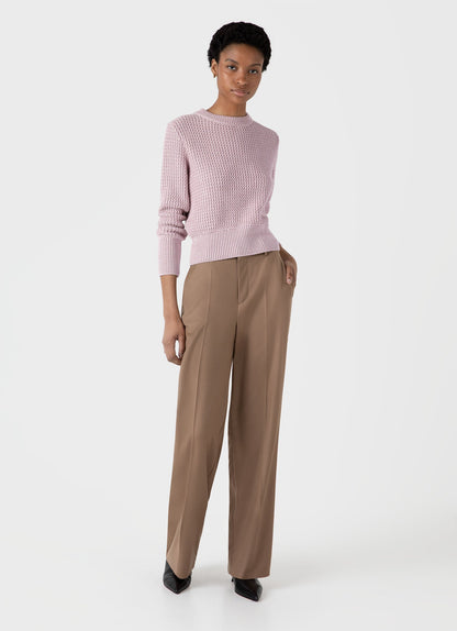 Womens Cotton Stitch Jumper In Pink Wjum8200 Pkae