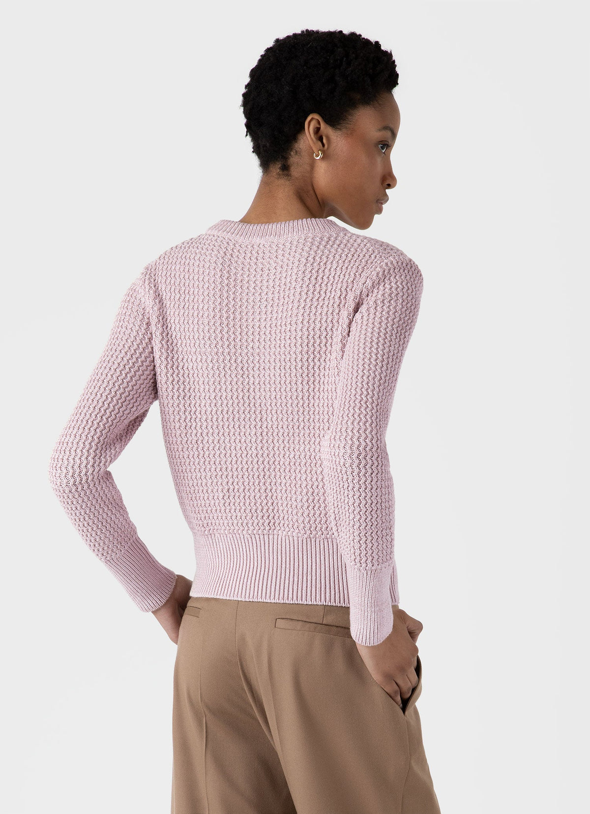 Womens Cotton Stitch Jumper In Pink Wjum8200 Pkae