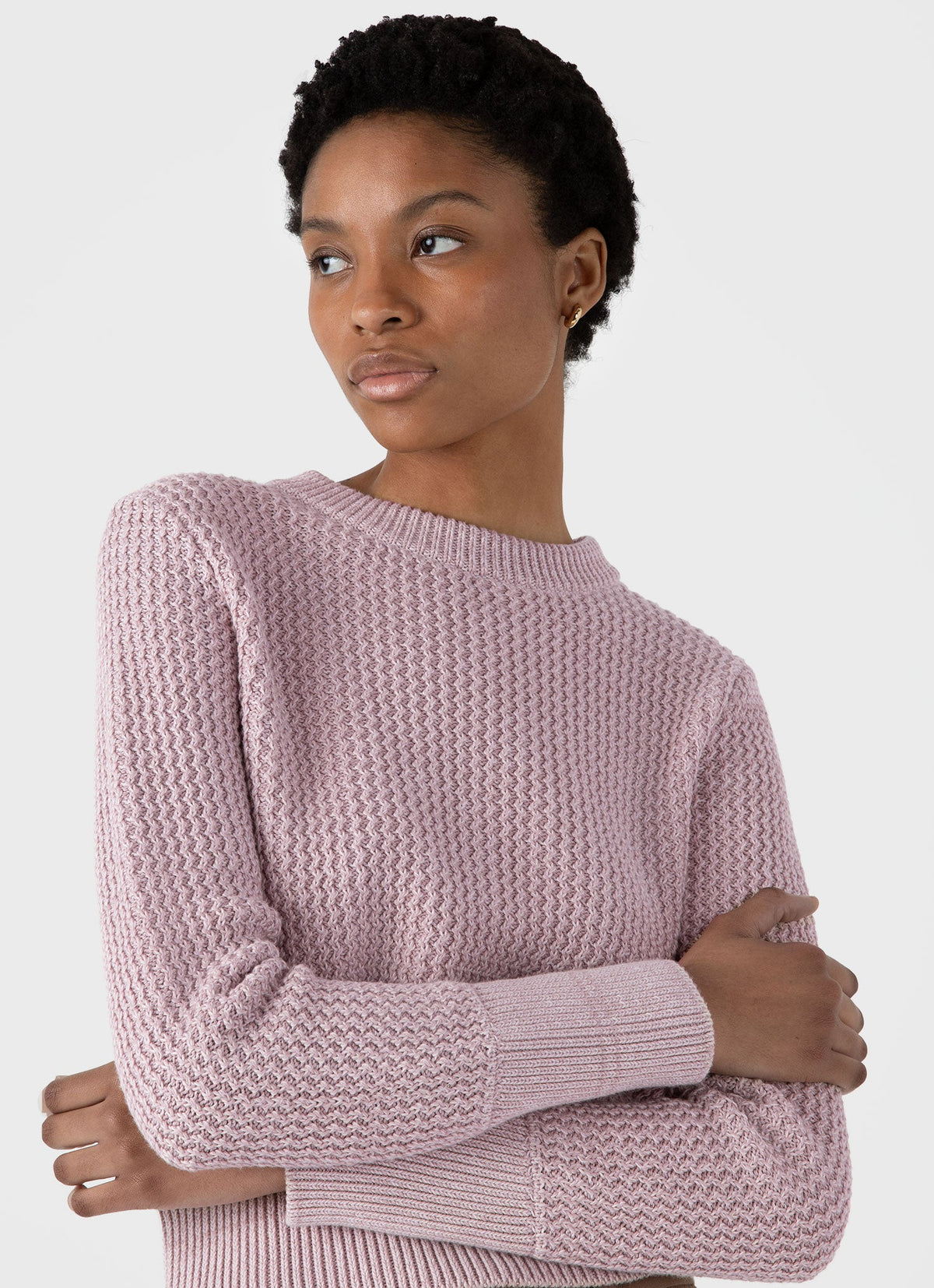 Womens Cotton Stitch Jumper In Pink Wjum8200 Pkae