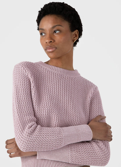 Womens Cotton Stitch Jumper In Pink Wjum8200 Pkae